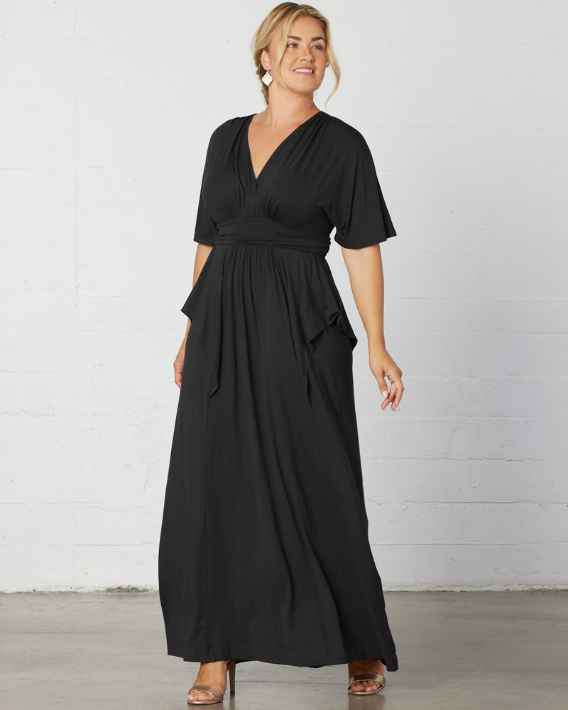 Plus Size Dresses Long Formal Fitted Mother of the Bride Plus Size Dress Kiyona 12151802 Black Noir