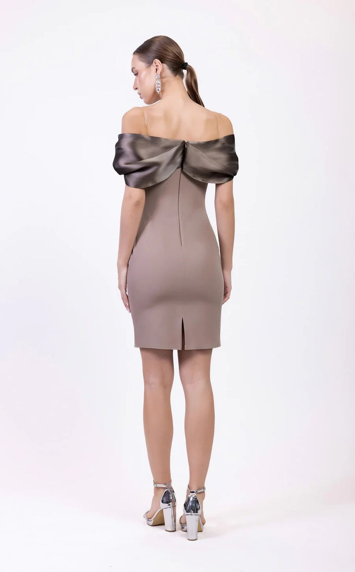 Cocktail Dresses Homecoming Short Fitted Cocktail Dress Beige