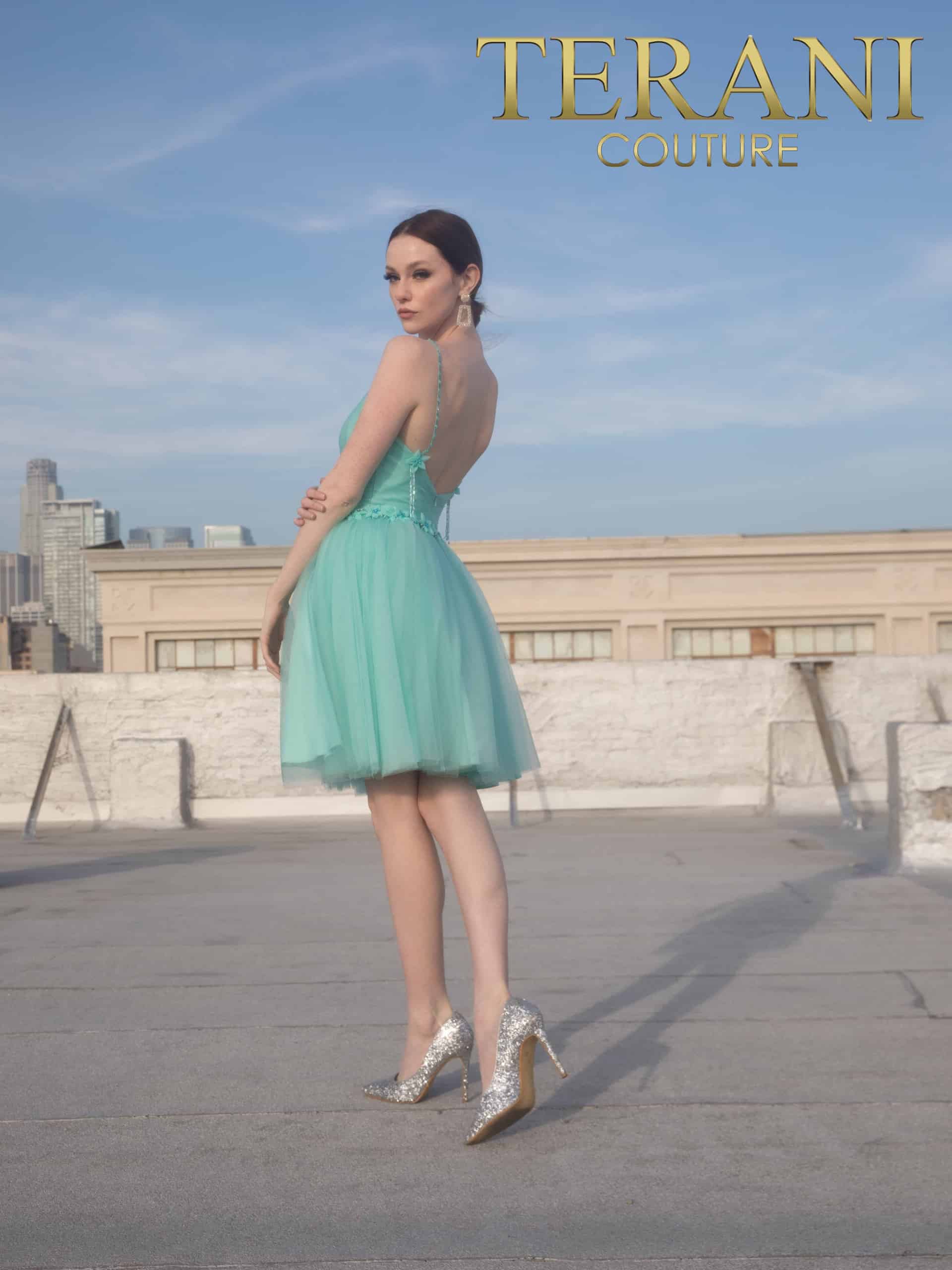 Terani Couture Spaghetti Strap Short Dress 2011P1024 - The Dress Outlet