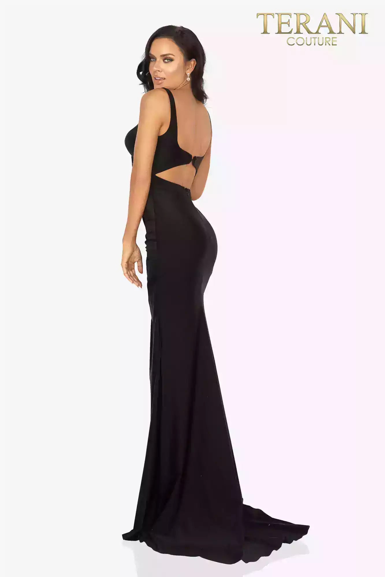 Terani Couture Long Formal Prom Gown 2011P1061 - The Dress Outlet Black
