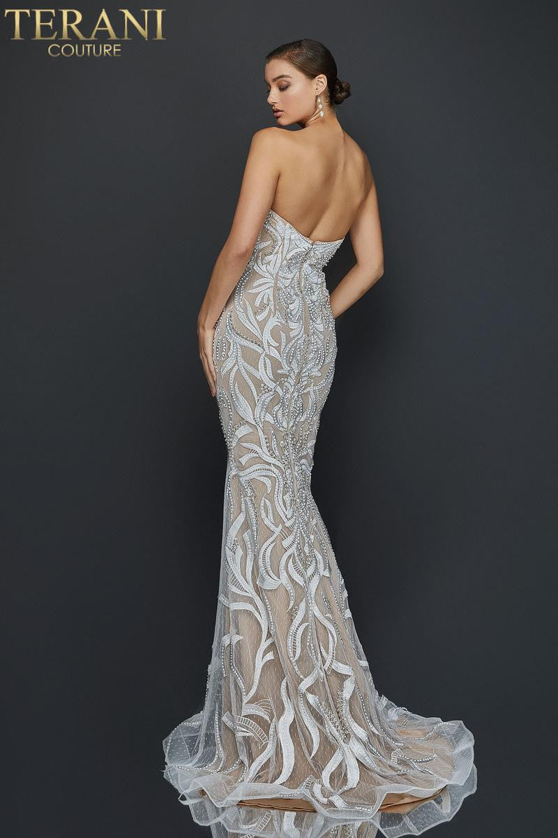 Terani Couture Strapless Embroidered Prom Dress 2011P1067 - The Dress Outlet