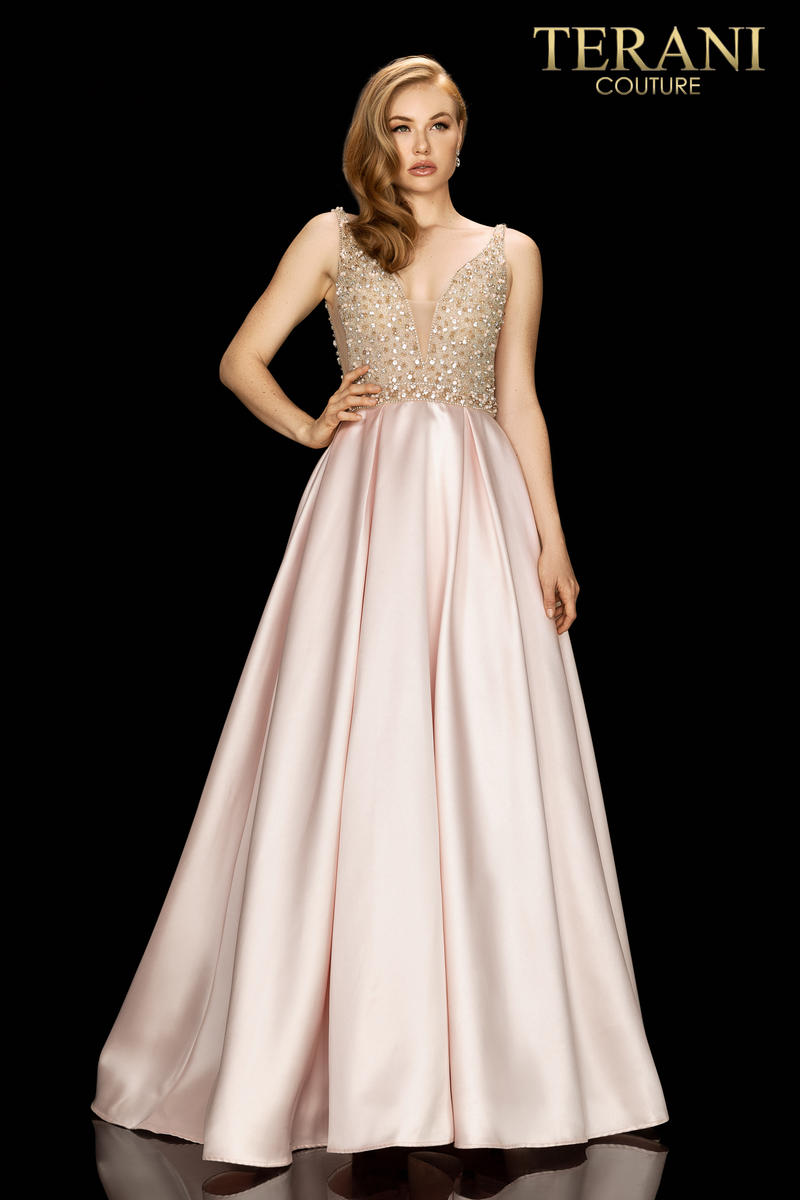 Terani Couture Illusion Beaded Prom Long Dress 2011P1094 - The Dress Outlet