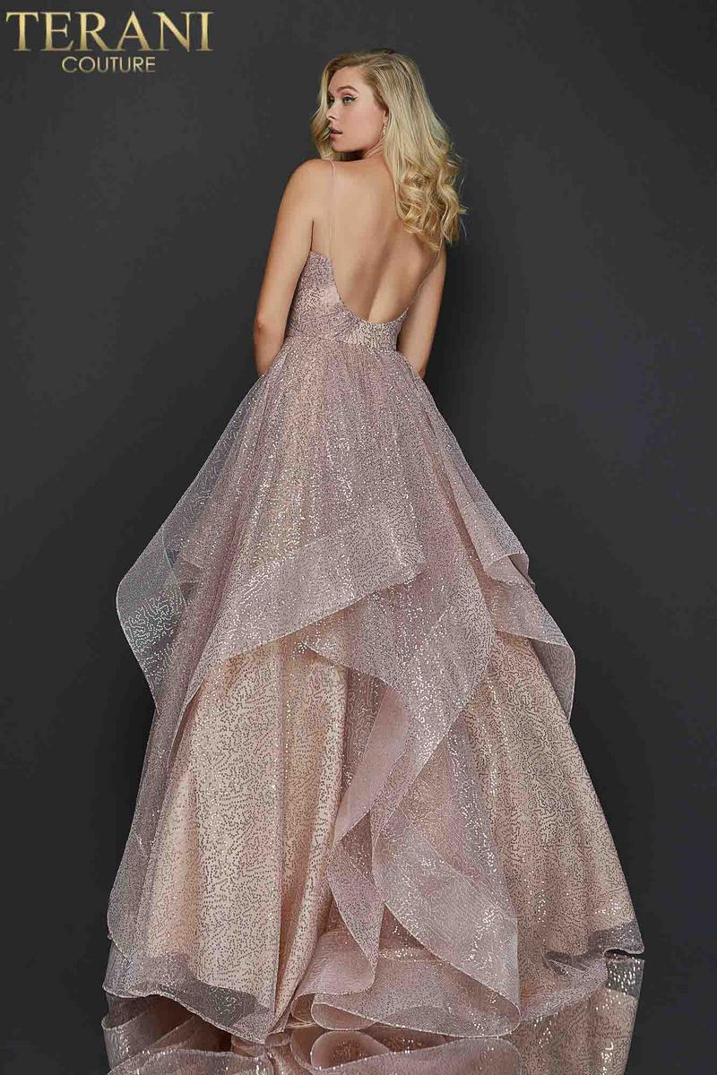Terani Couture Long Glitter Tulle Prom Dress 2011P1214 - The Dress Outlet