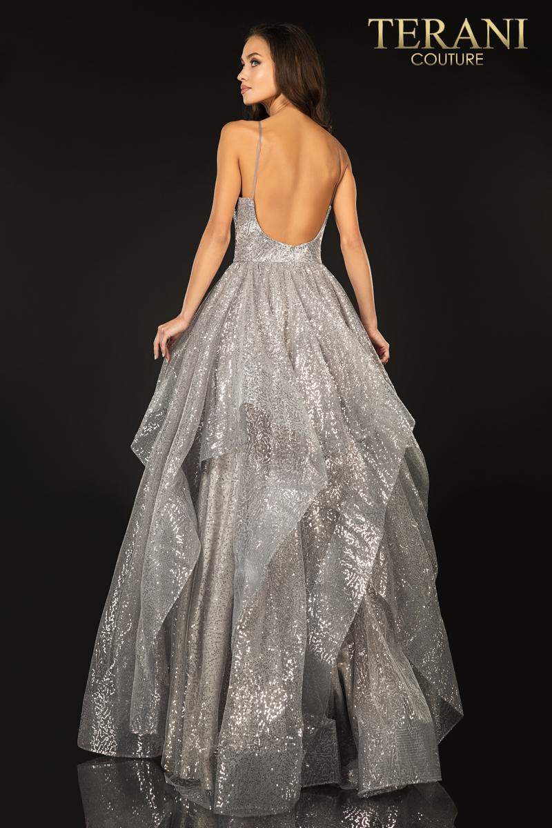 Terani Couture Long Glitter Tulle Prom Dress 2011P1214 - The Dress Outlet