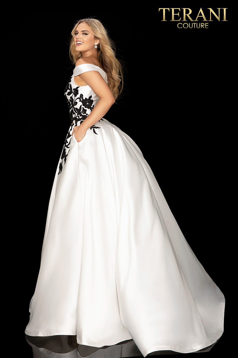 Terani Couture Long Off Shoulder Prom Dress 2011P1229 - The Dress Outlet