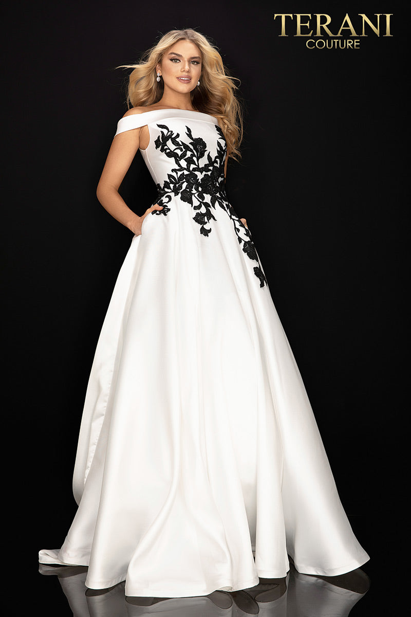 Terani Couture Long Off Shoulder Prom Dress 2011P1229 - The Dress Outlet