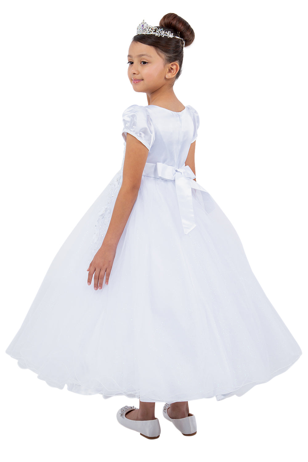 Flower Girl Dresses A Line 3DFloral Lace Applique Flower Girl Dress White
