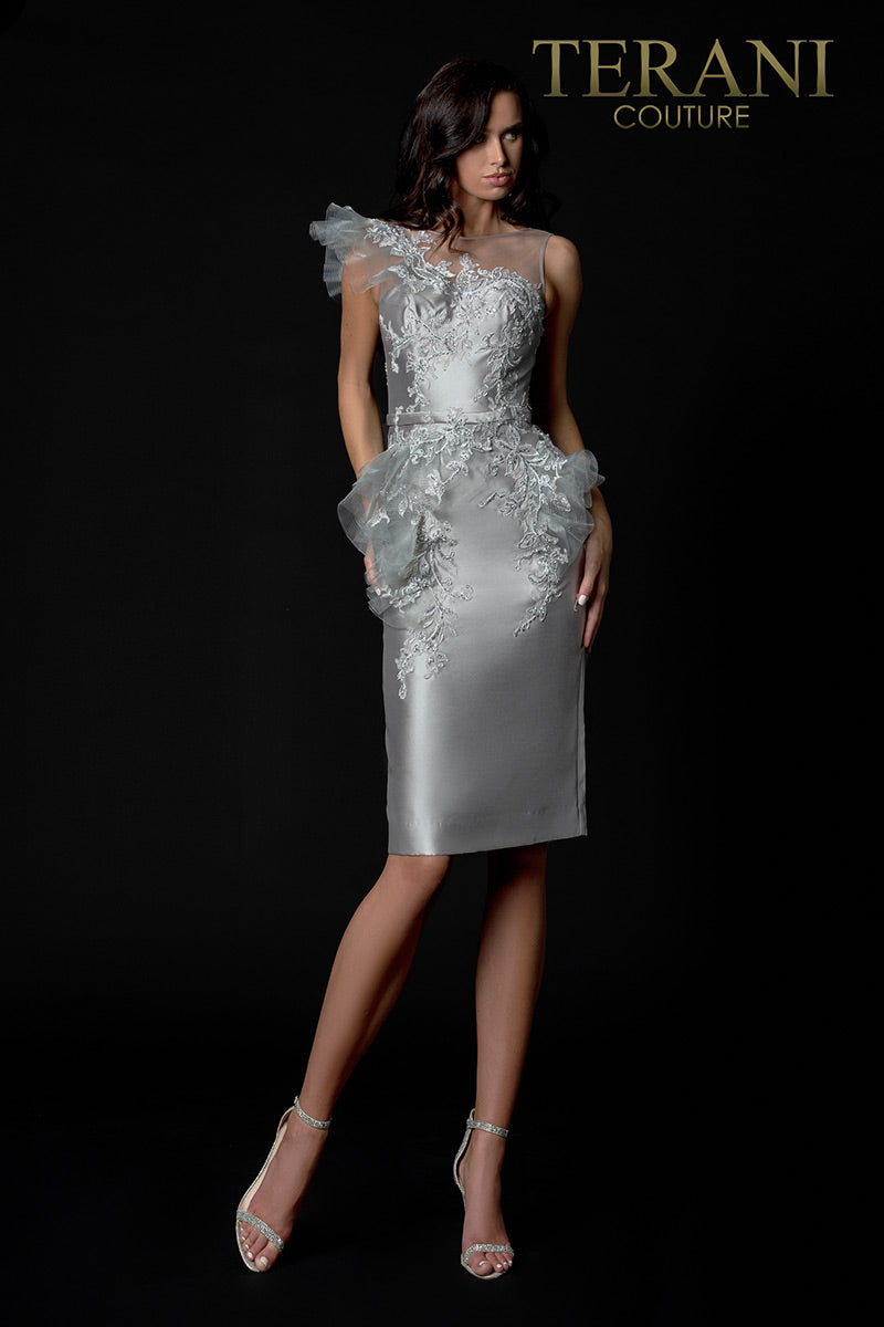 Terani Couture Short Fitted Dress 2021C2613 - The Dress Outlet