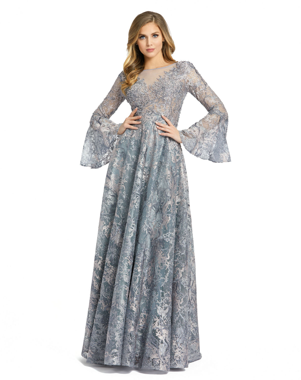 Mother of the Bride Dresses Long Sleeve A Line Mother of the Bride Dress Grey Multi