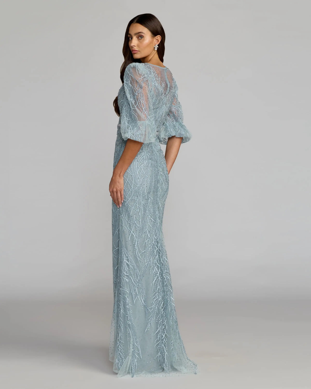 Mother of the Bride Dresses Long Formal Beaded Mother of the Bride Dress Ice Blue