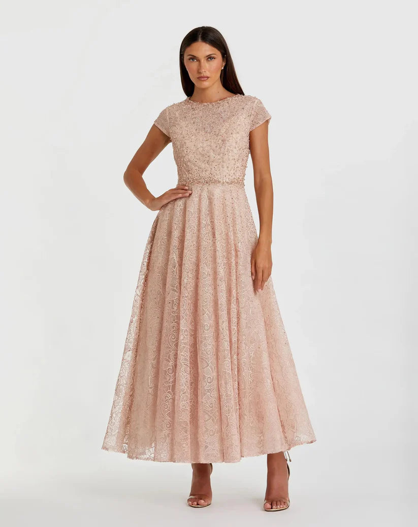 Formal Dresses Long A Line Beaded Formal Prom Dress Blush