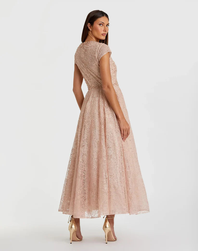 Formal Dresses Long A Line Beaded Formal Prom Dress Blush