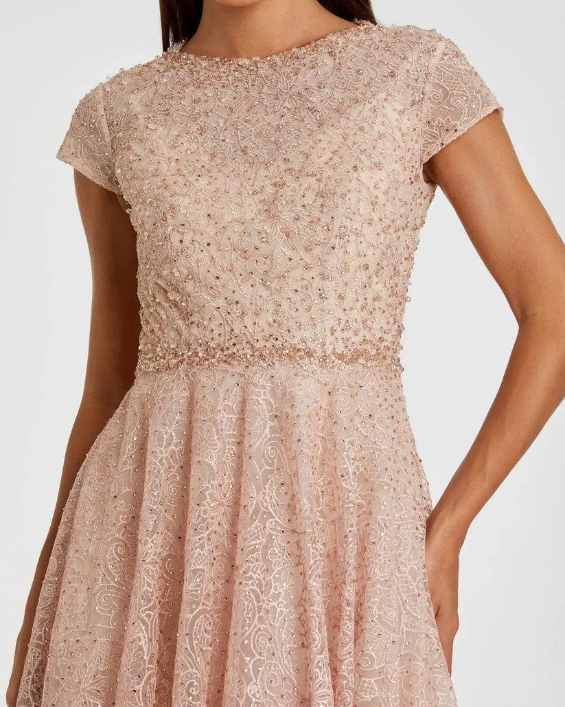 Formal Dresses Long A Line Beaded Formal Prom Dress Blush