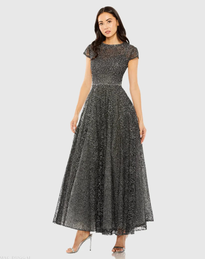 Formal Dresses Long A Line Beaded Formal Prom Dress Graphite