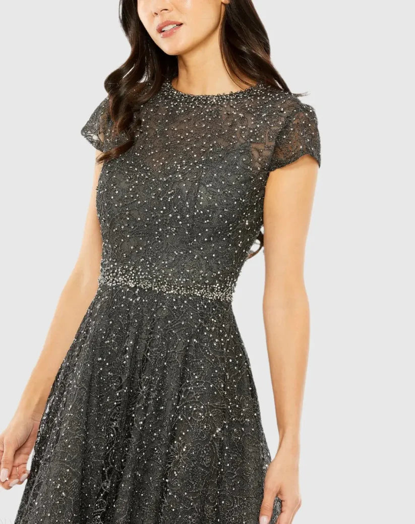 Formal Dresses Long A Line Beaded Formal Prom Dress Graphite