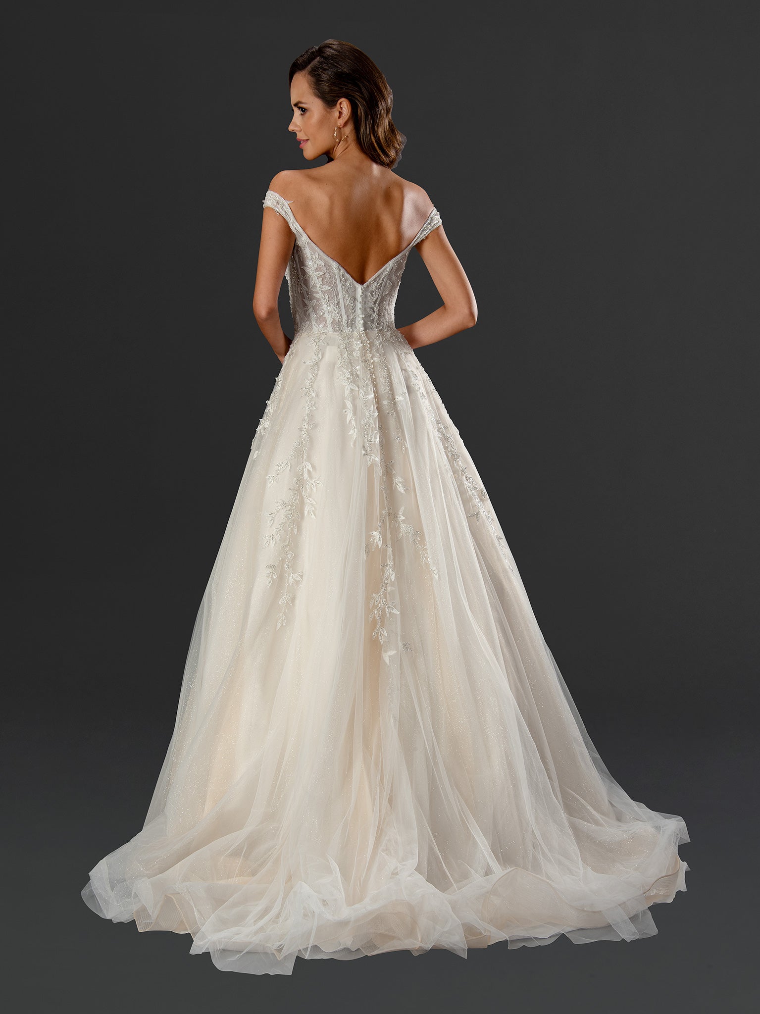 Wedding Dresses Long Wedding Beaded Lace Bridal Dress Off White