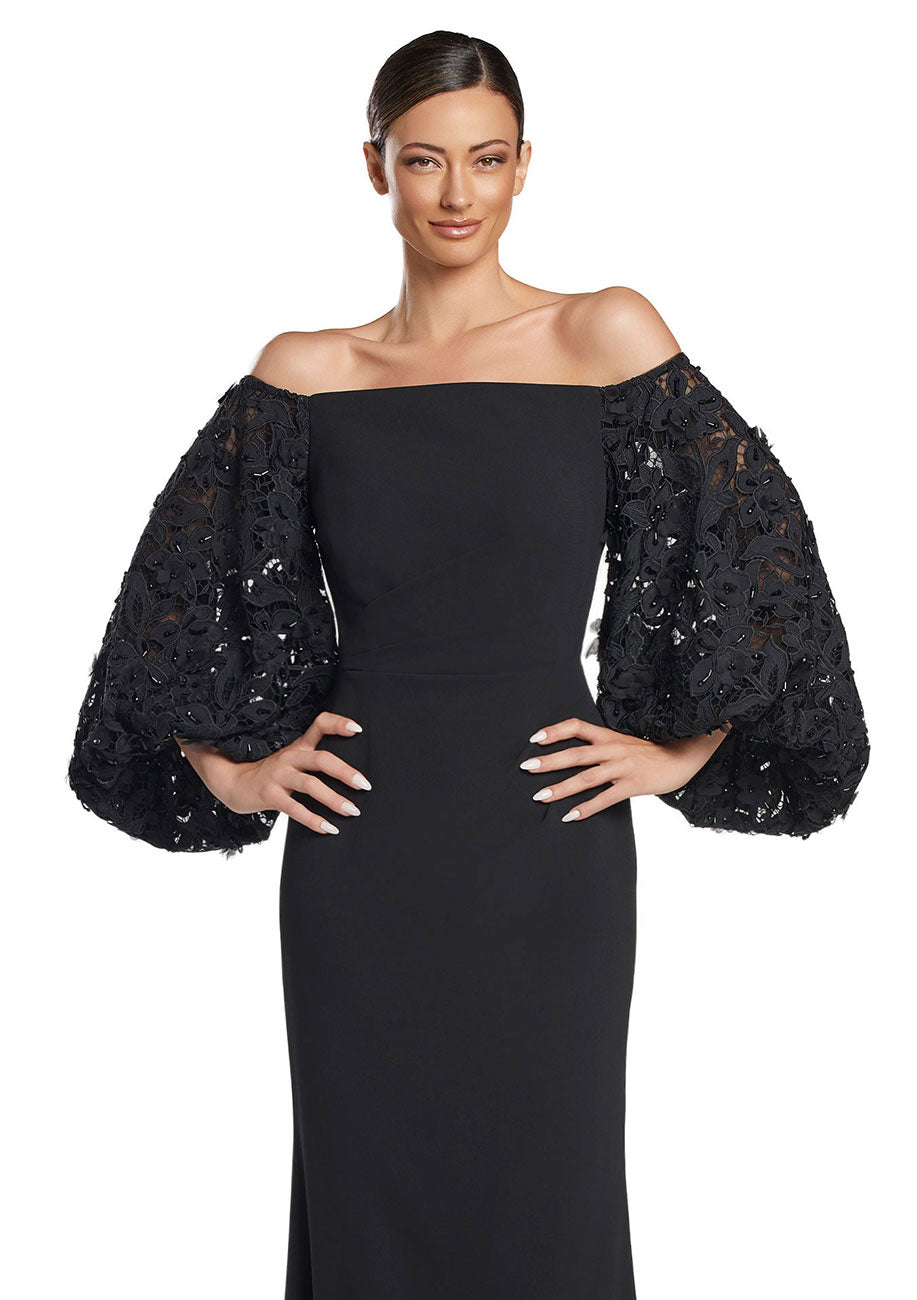 Formal Dresses Long Formal Beaded Lace Evening Dress Black