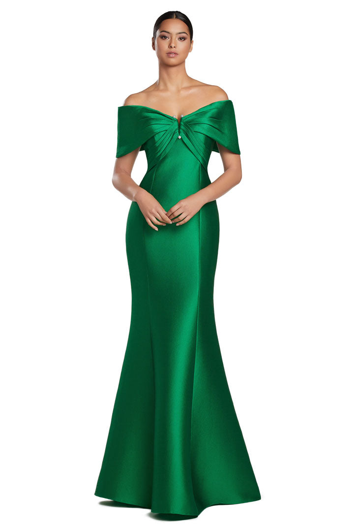 Formal Dresses Pleated Long Mermaid Formal Evening Dress Emerald
