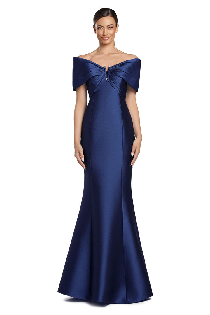 Formal Dresses Pleated Long Mermaid Formal Evening Dress Navy