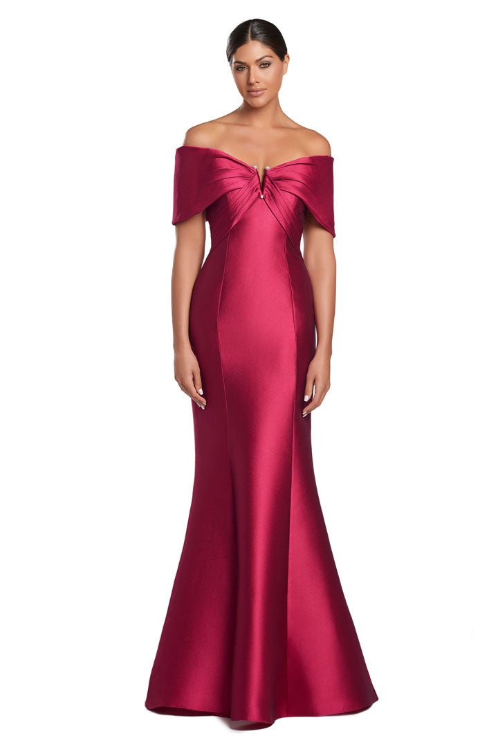 Formal Dresses Pleated Long Mermaid Formal Evening Dress Raspberry