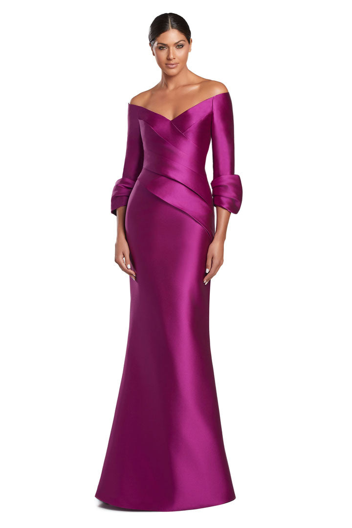 Formal Dresses Long Fitted Formal Pleated Dress Magenta