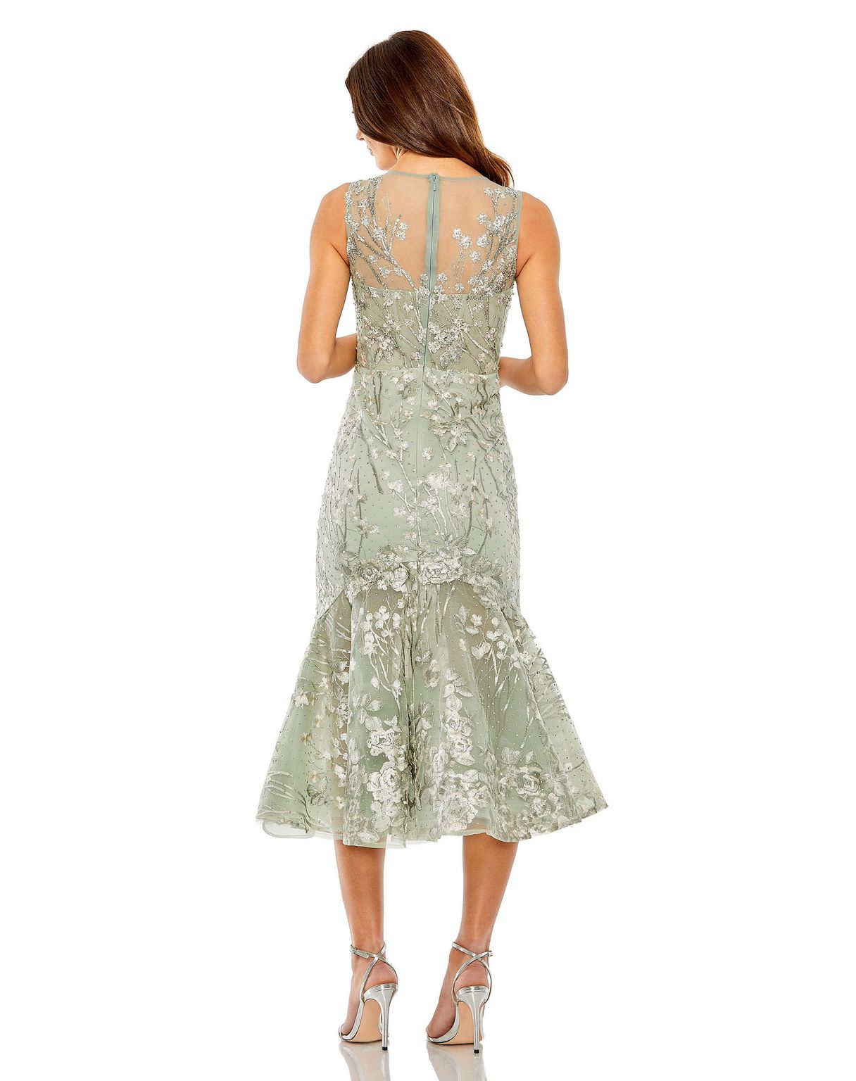 Cocktail Dresses Tea Length Lace Cocktail Dress Sage Multi