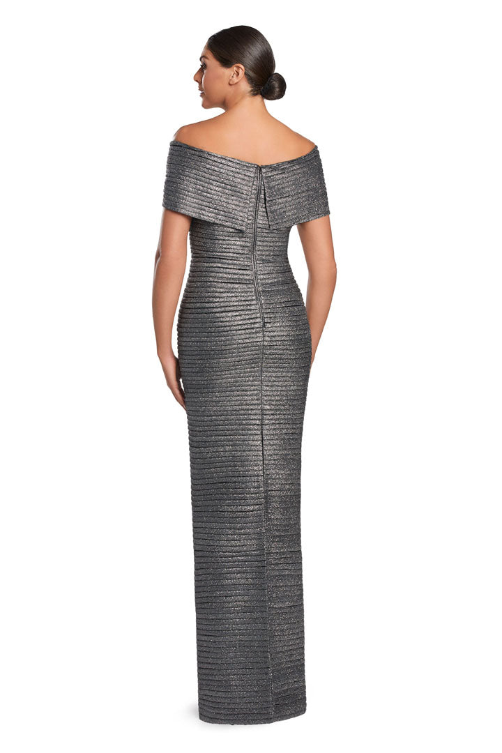 Formal Dresses Pleated Long Formal Evening Glitter Dress Pewter