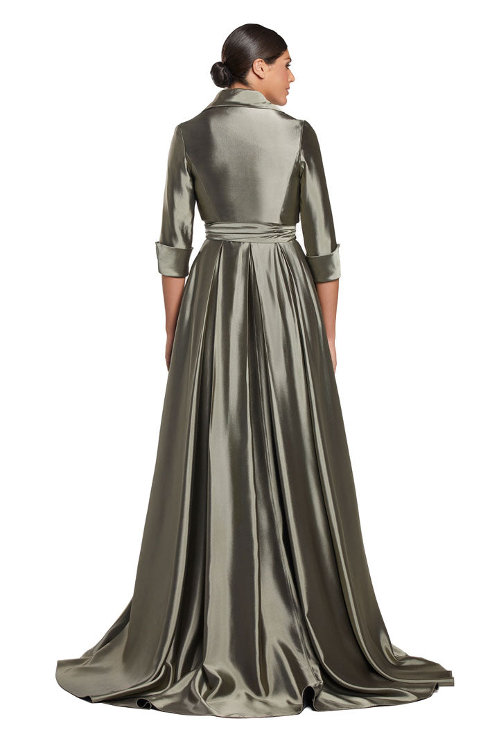 Formal Dresses Evening Long Formal Slit A Line Dress Taupe