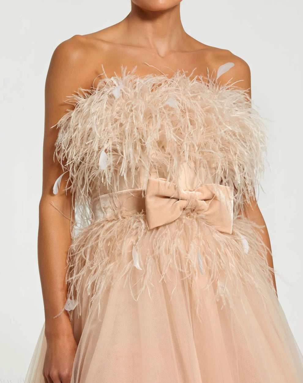 Prom Dresses Long Ball Gown Feather Prom Dress Champagne