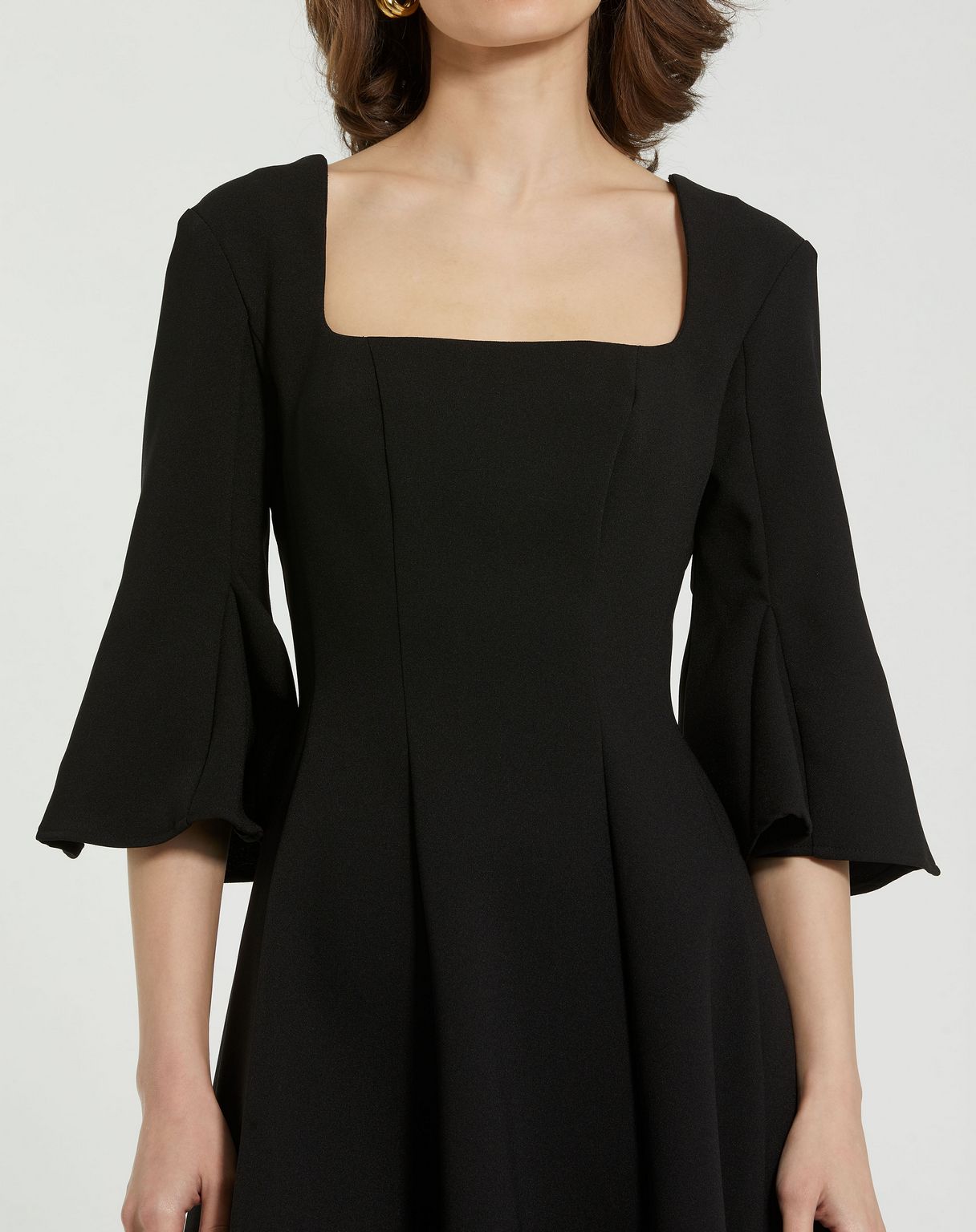 Cocktail Dresses Short Mini Square Neck Cocktail Dress Black