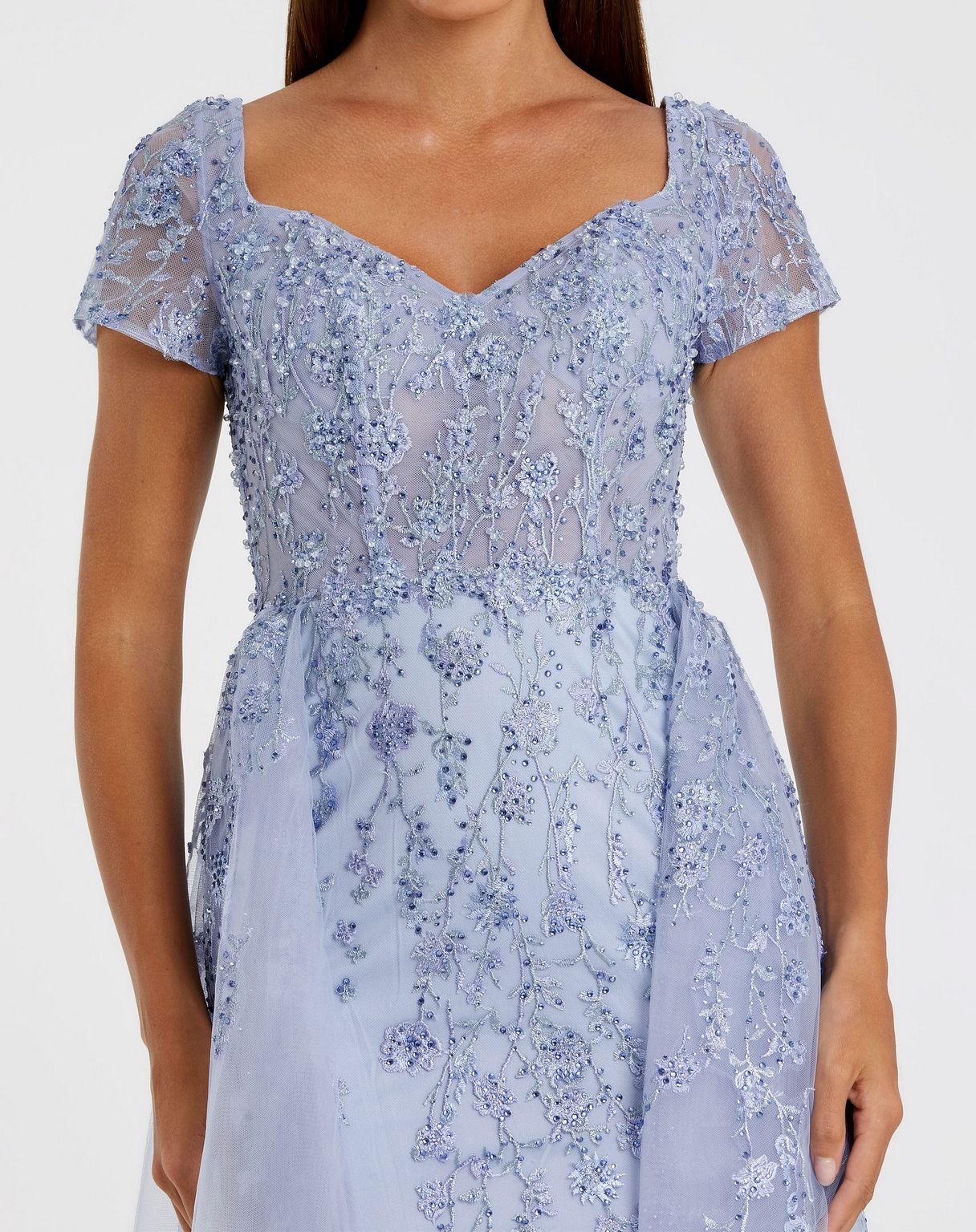 Formal Dresses Evening Long Gown Formal Beaded Floral Dress Powder Blue
