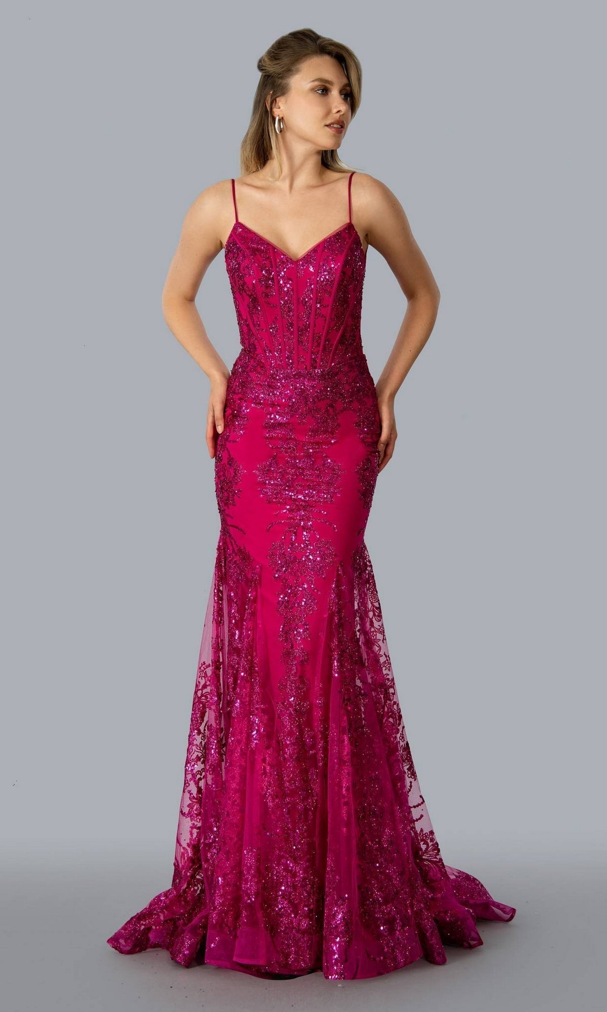 Stella Couture 21066 Long Formal Sequin Prom Dress