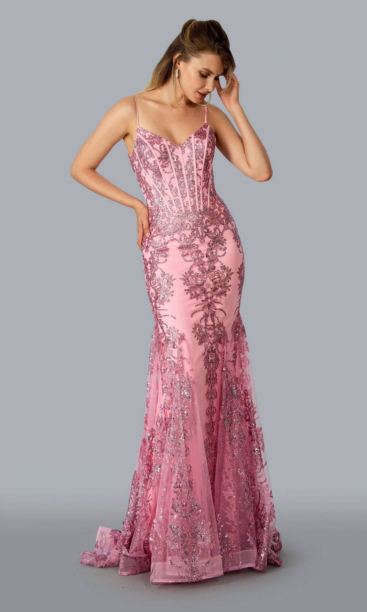 Stella Couture 21066 Long Formal Sequin Prom Dress