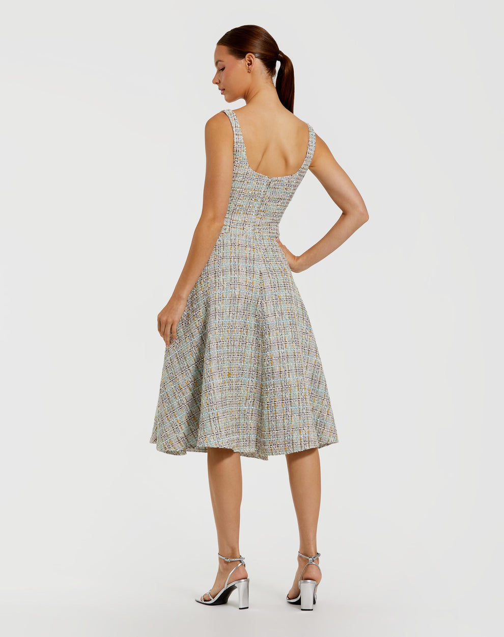 Cocktail Dresses Short A Line Midi Cocktail Dress Mac Duggal 21066 Pastel Multi