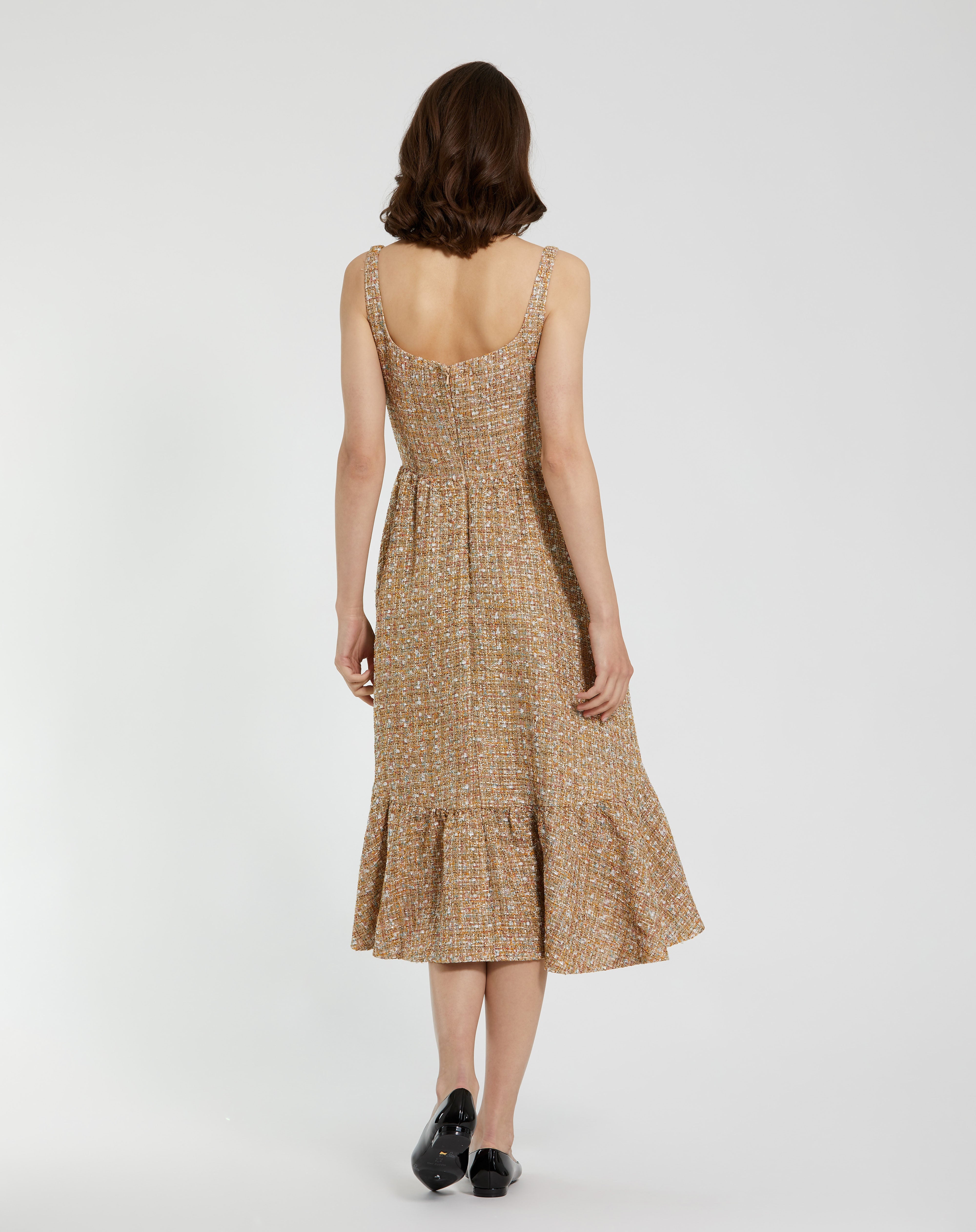 Square Midi Crepe Cocktail Fit & Flare Mac Duggal 21071