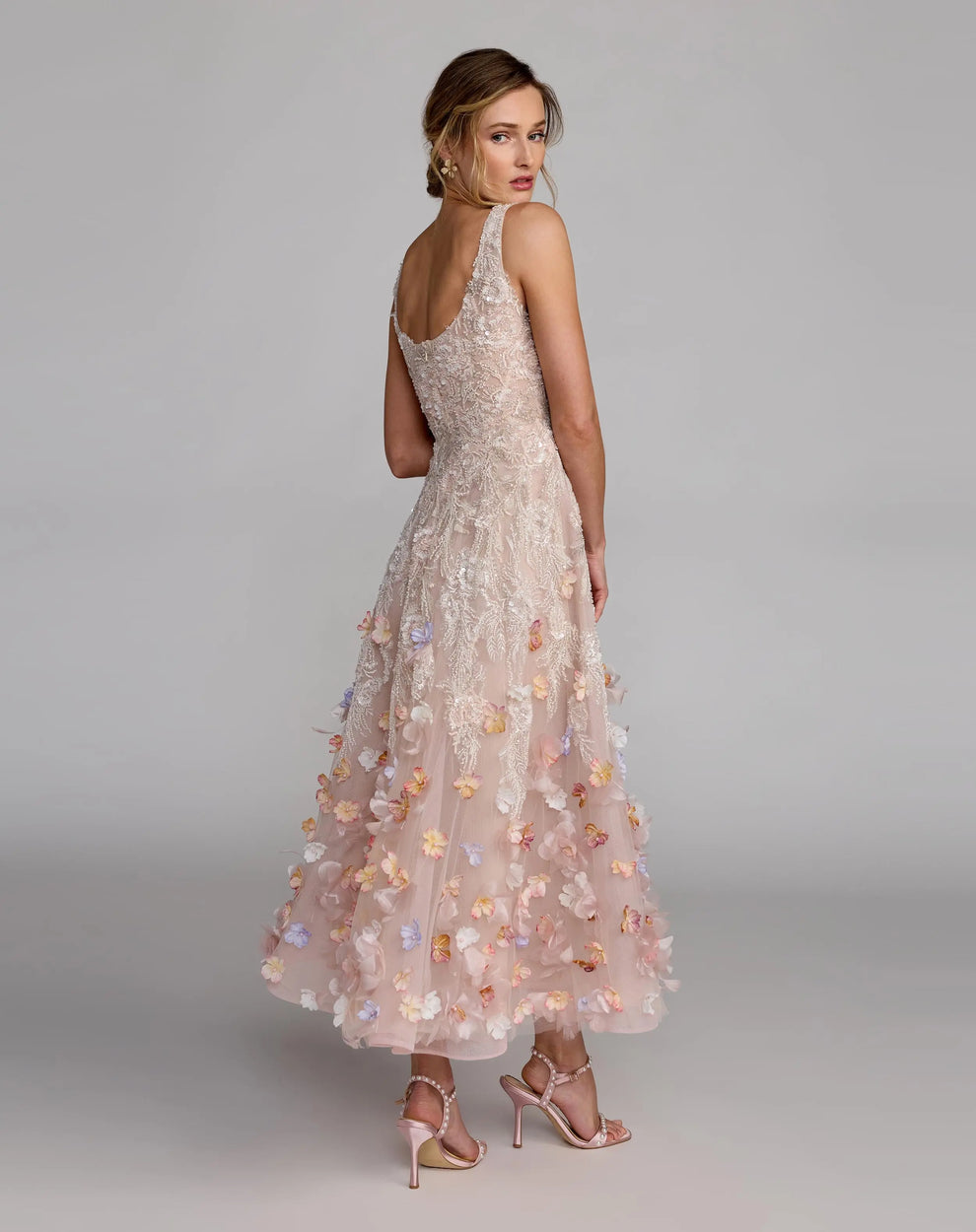 Blush Multi Scoop Neck Short Sequined Cocktail Dress A-Line Mac Duggal 9921085P
