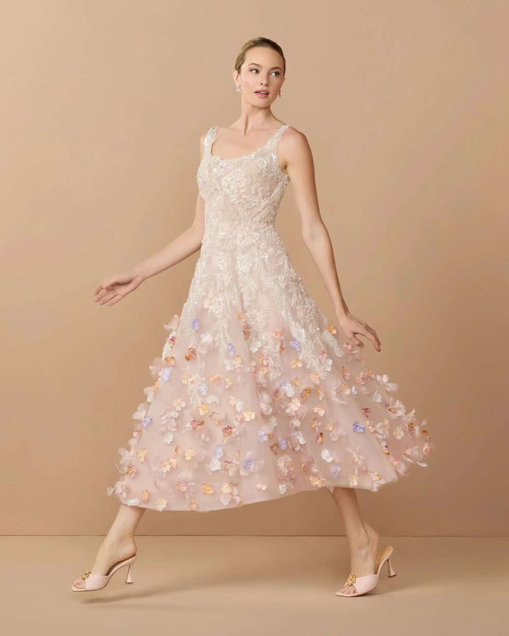 Blush Multi Scoop Neck Short Sequined Cocktail Dress A-Line Mac Duggal 9921085P