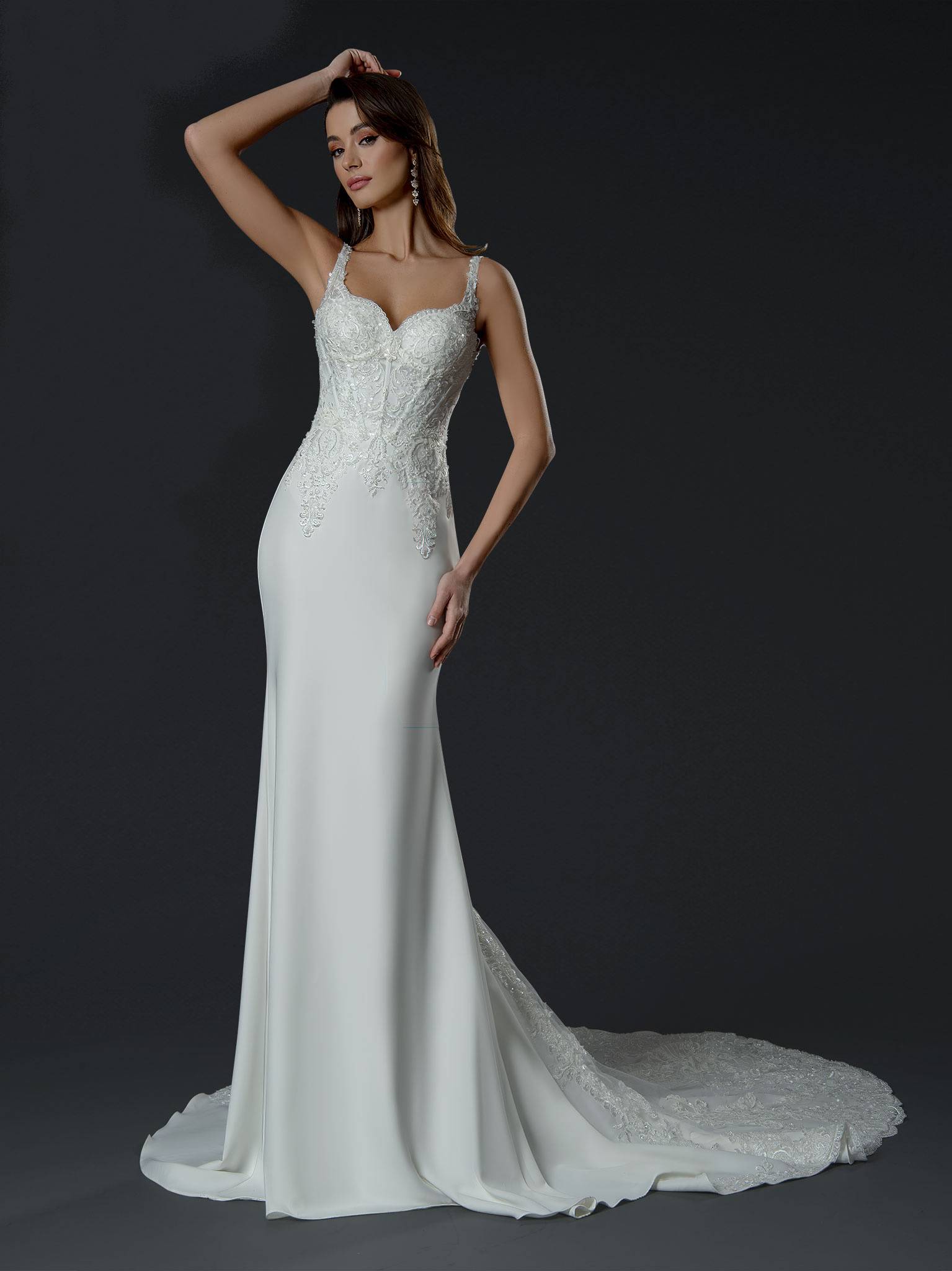 Wedding Dresses Long Fitted Wedding Mermaid Dress Off White