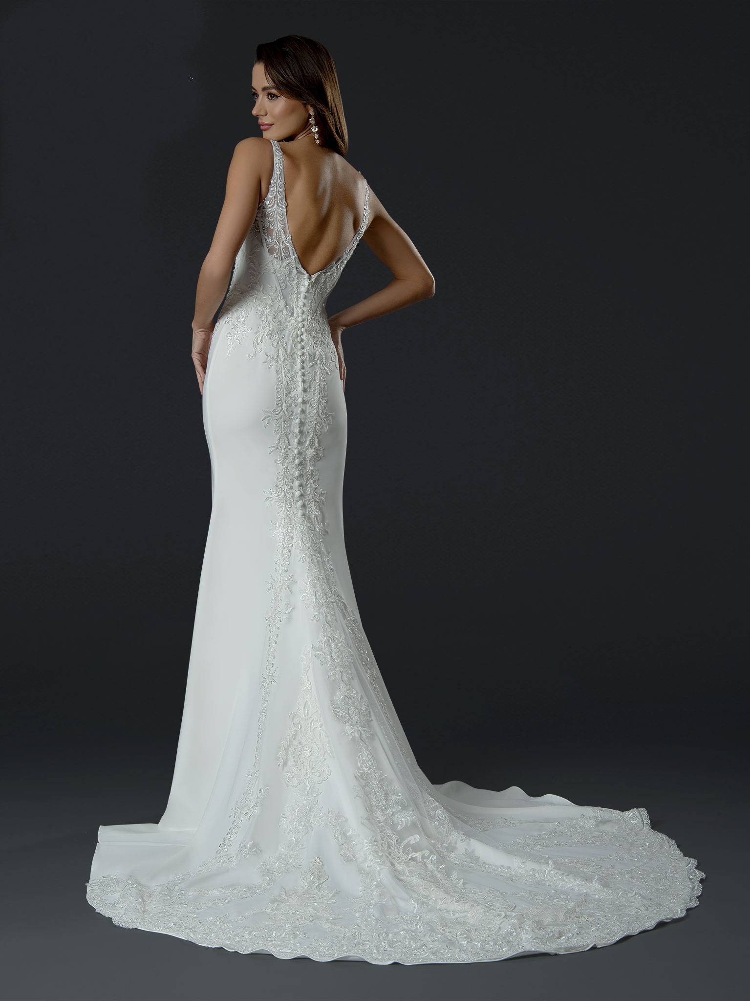 Wedding Dresses Long Fitted Wedding Mermaid Dress Off White