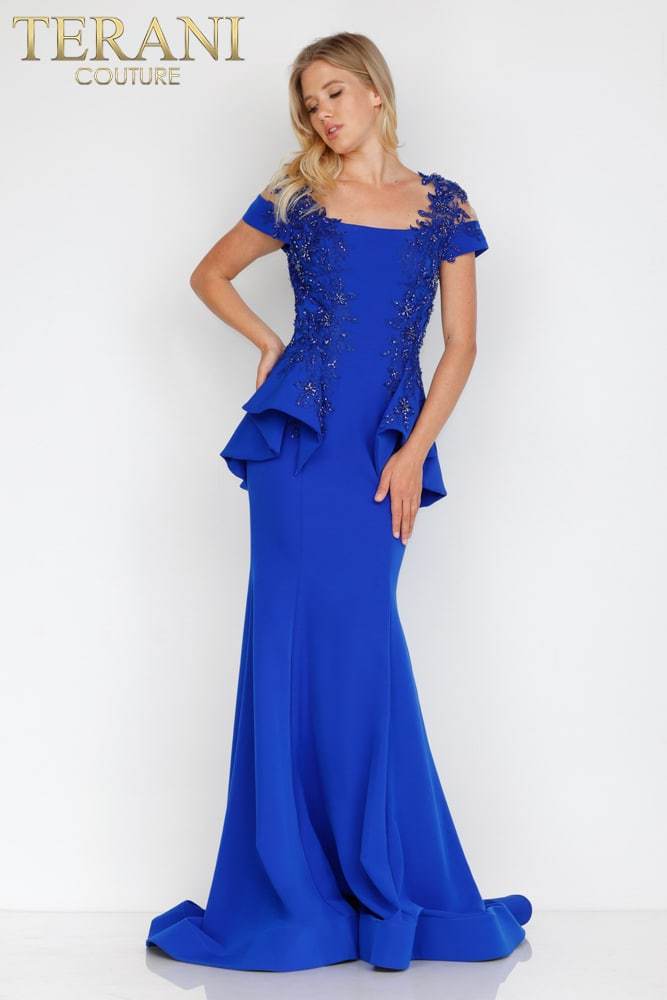 Terani Couture Long Formal Evening Dress 2111M5262 - The Dress Outlet Royal
