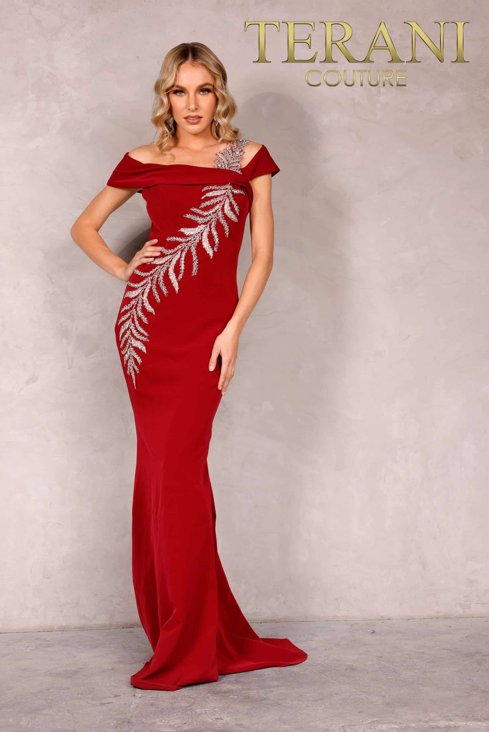 Terani Couture Sleek Mother Of The Bride Dress 2111M5289 - The Dress Outlet Red