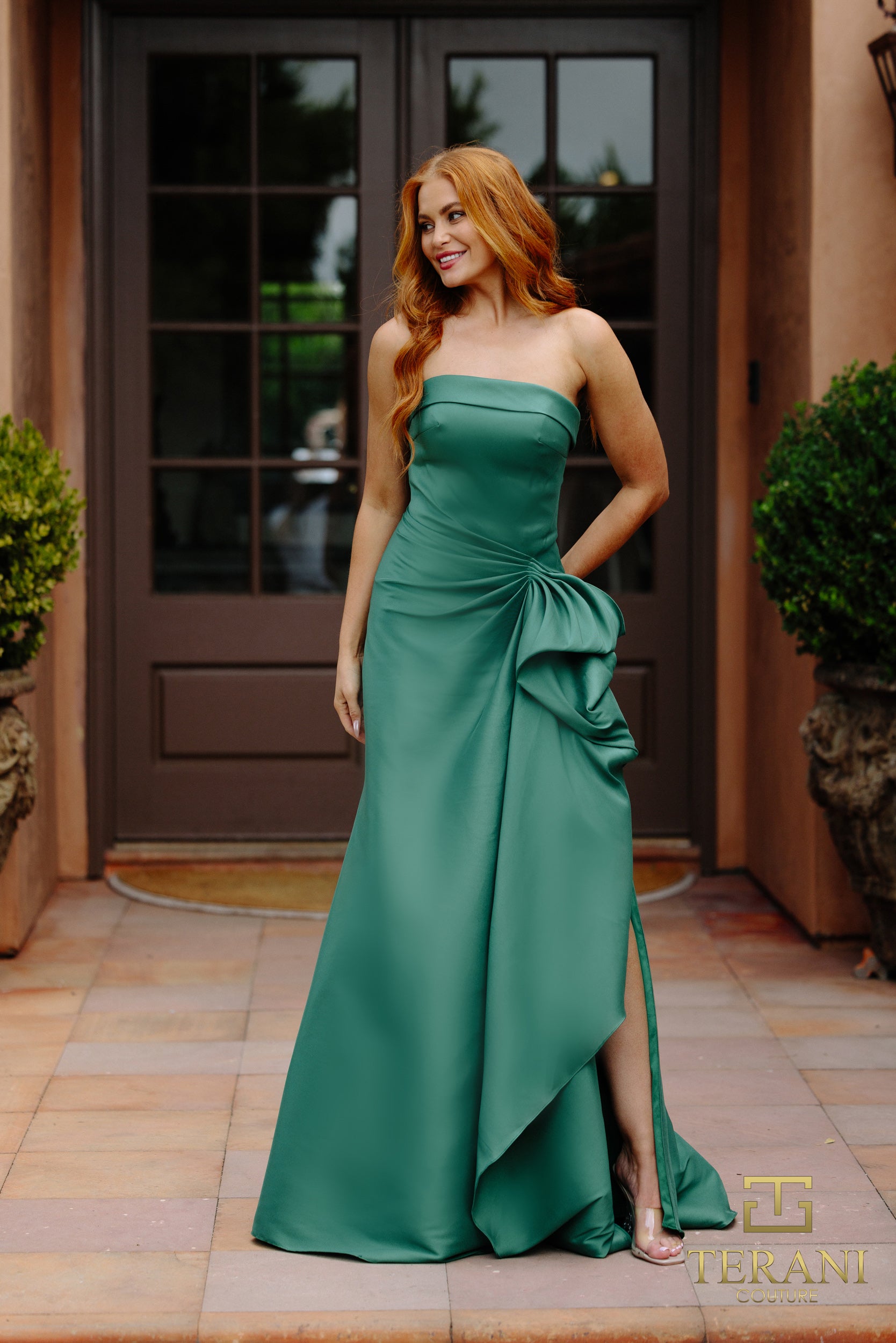 Terani Couture Prom Long Strapless Dress 2111P4019 - The Dress Outlet Emerald