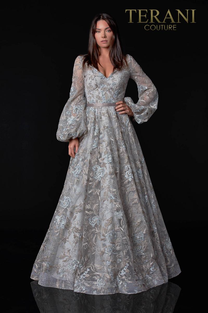 Terani Couture Long Sleeve Formal Gown 2112M5407D - The Dress Outlet