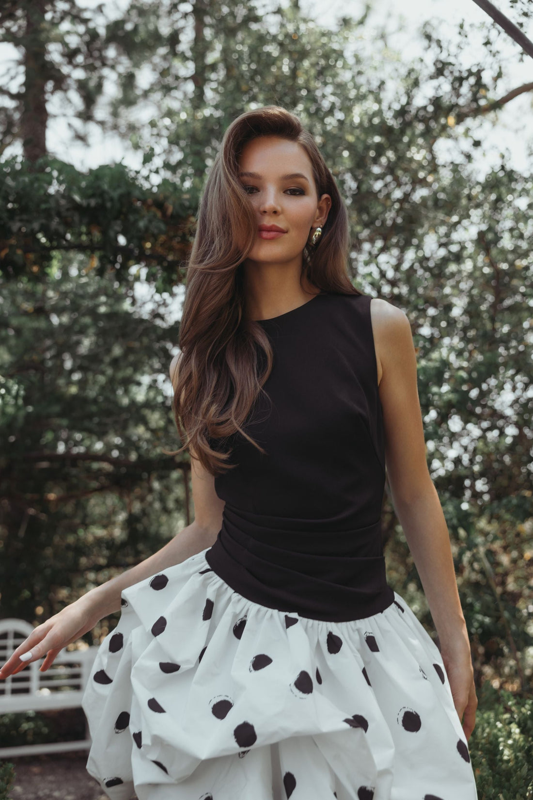 Homecoming Dresses Short Cocktail Polk Dot Mini Dress Black Ivory