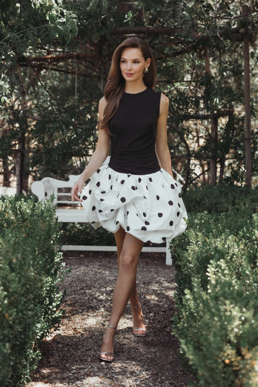 Homecoming Dresses Short Cocktail Polk Dot Mini Dress Black Ivory