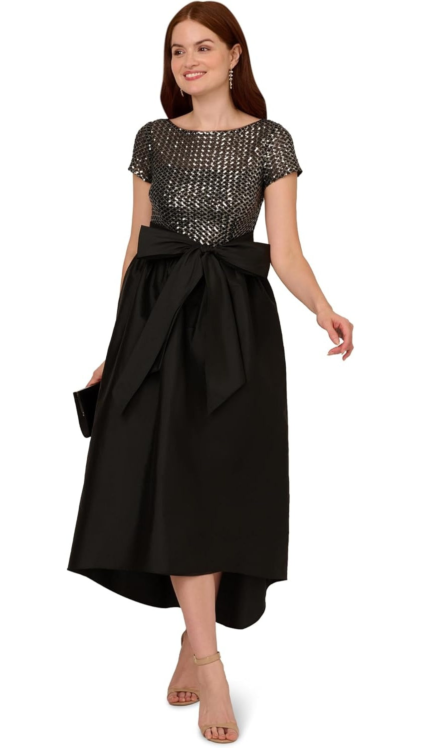 Adrianna Papell Plus Size Sequin High-Low Dress 211534