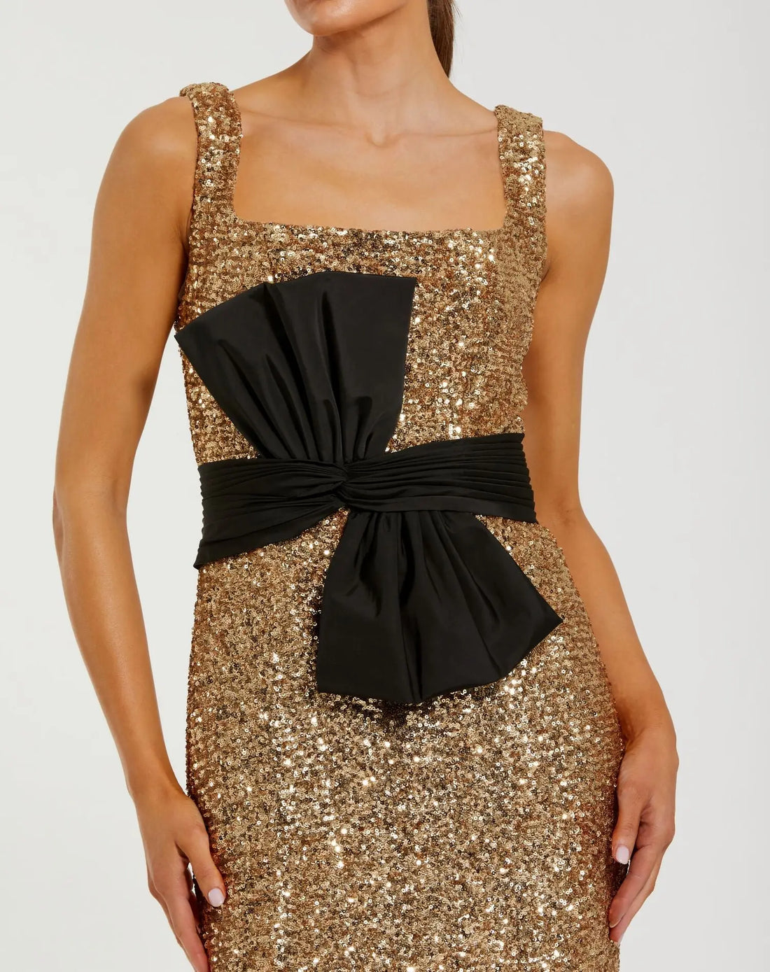 Formal Dresses Sequins Long Formal Fitted Evening Gown Black Gold