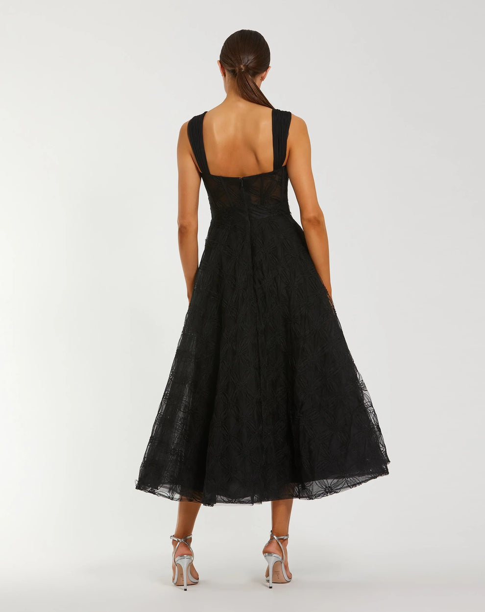 Cocktail Dresses Homecoming A Line Short Floral Midi Cocktail Dress Black