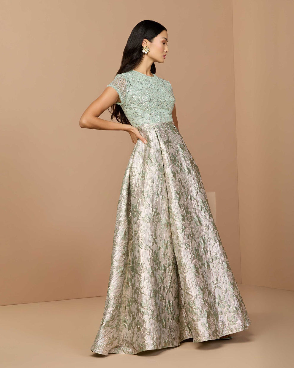 Mother of the Bride Dresses Sequin Long Formal Ball Gown Mother of the Bride Dress Mac Duggal 21183 Seafoam