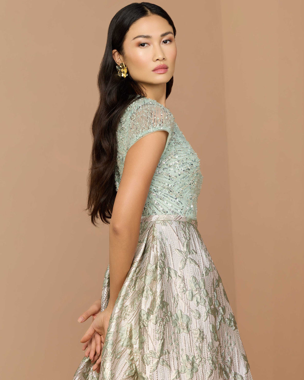 Mother of the Bride Dresses Sequin Long Formal Ball Gown Mother of the Bride Dress Mac Duggal 21183 Seafoam